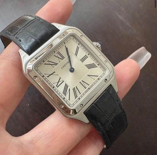 CARTIER SANTOS DUMONT BLACK IN PELLE