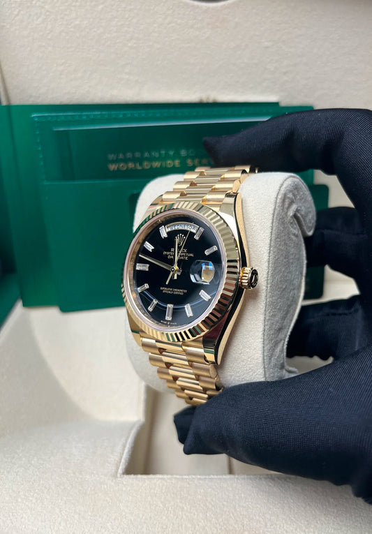 ROLEX DAYDATE BLACK & GOLD