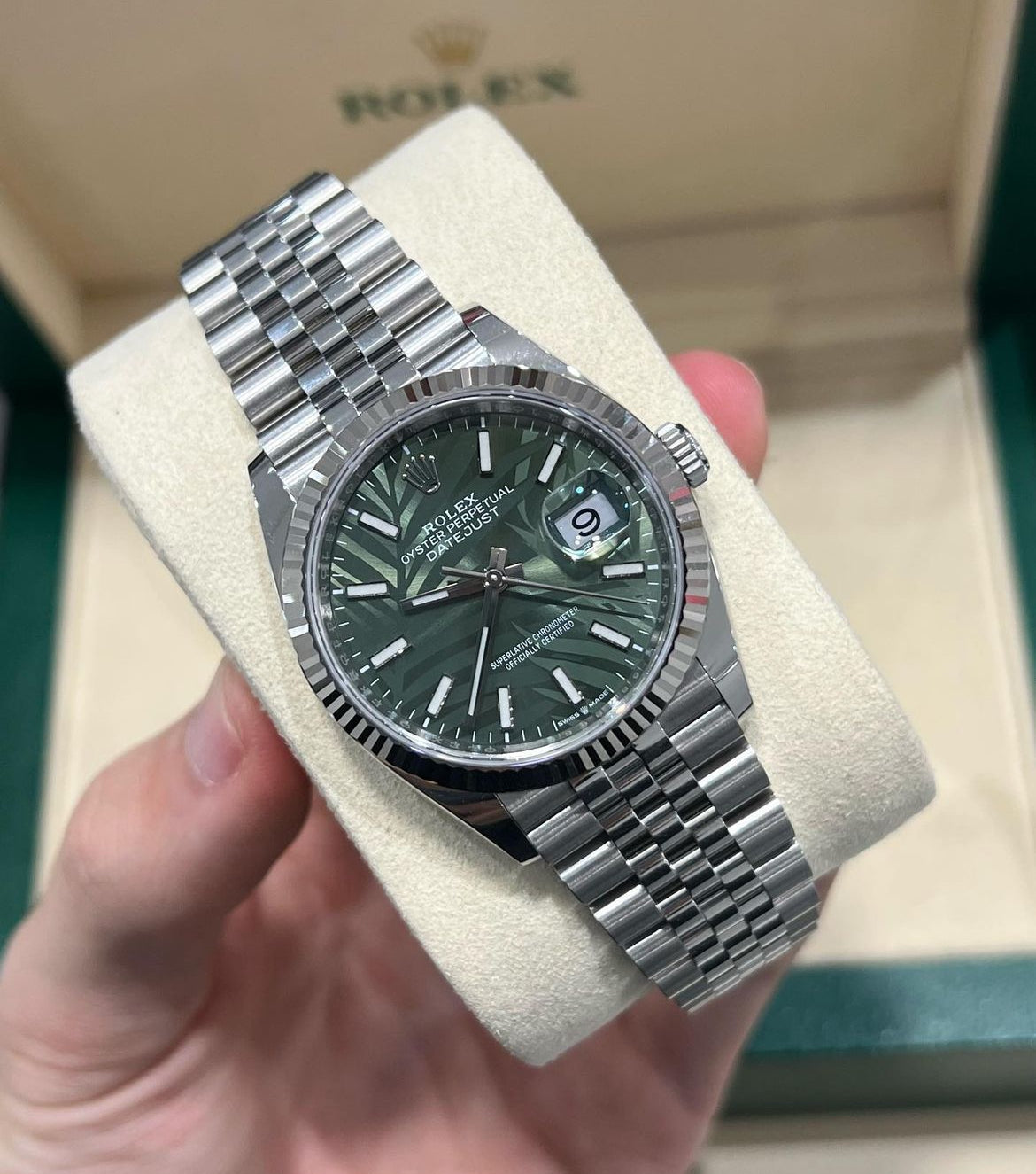 ROLEX DATEJUST JUBILÈE PALM GREEN