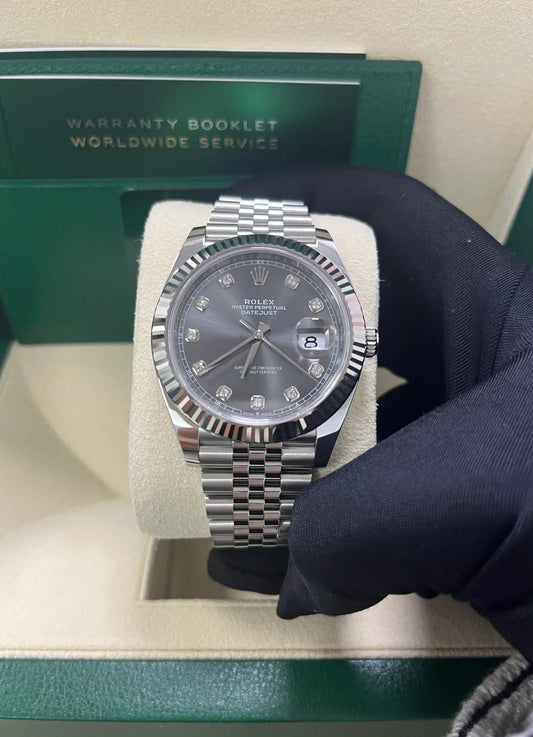 ROLEX DATEJUST JUBILÉE GREY RHODIUM DIAMOND