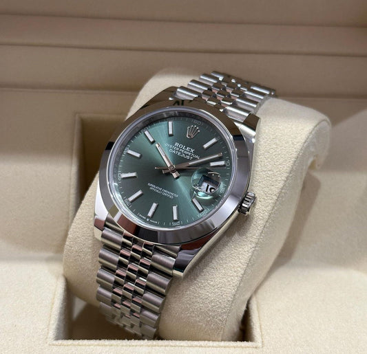 ROLEX DATEJUST JUBILEE MINT GREEN LISCIO