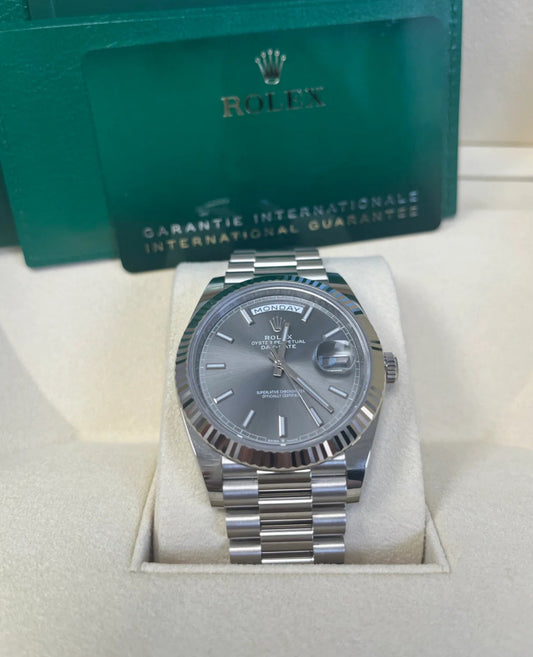 ROLEX DAYDATE GREY RHODIUM