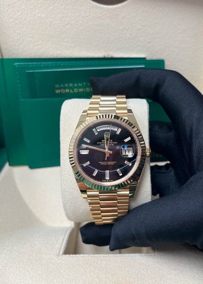 ROLEX DAYDATE BLACK & GOLD
