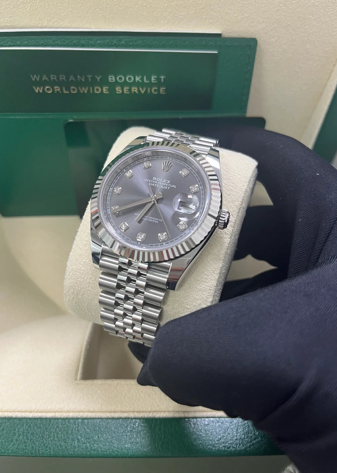 ROLEX DATEJUST JUBILÉE GREY RHODIUM DIAMOND