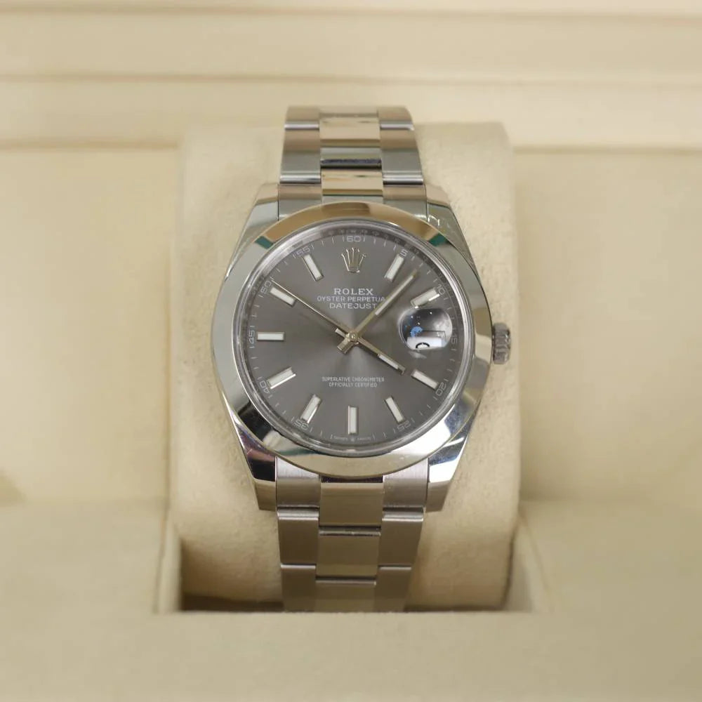 ROLEX DATEJUST OYSTER GREY RHODIUM