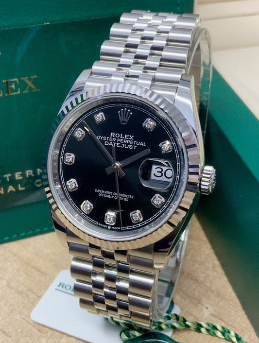 ROLEX DATEJUST JUBILEE BLACK DIAL DIAMOND
