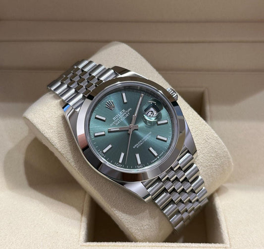 ROLEX DATEJUST JUBILEE MINT GREEN LISCIO